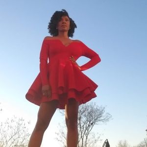 Custom Red Statement Dress: Handmade By Fashion Student (One Of a Kind)